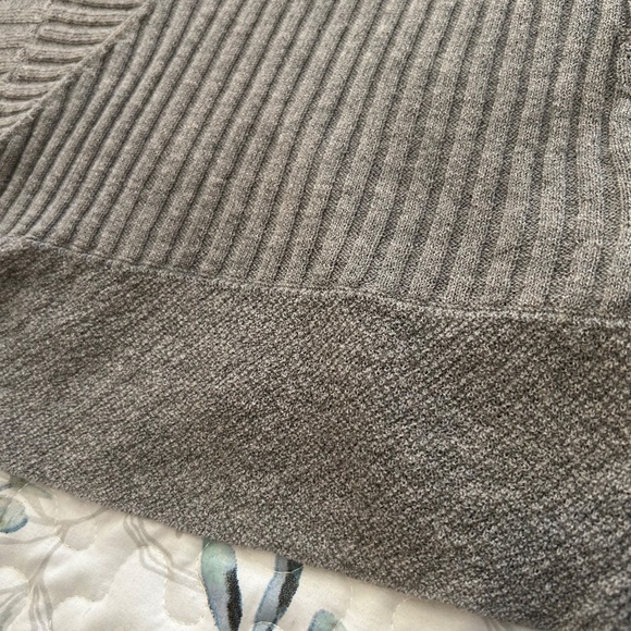 EILEEN FISHER Washable Wool Diagonal Flutter Open Cardigan Smoke Grey Size XL - Picture 8 of 16